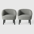 thumbnail image 3 of WestinTrends Alexandria 29" Wide Mid Century Modern Club Barrel Accent Armchair, Set of Two, Light Gray, 3 of 8