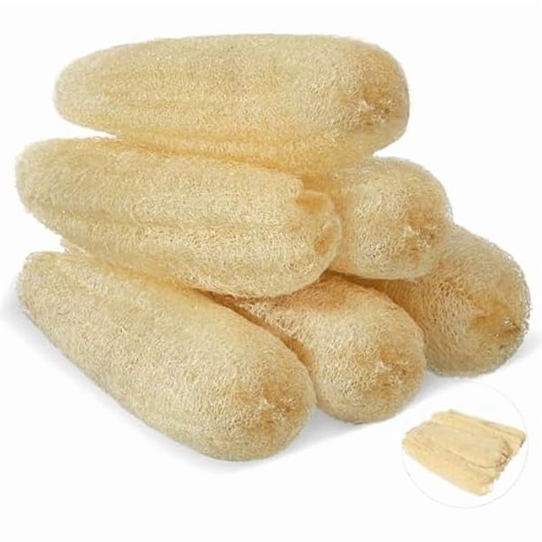 wonima11 11.8 inches Natural Loofah Sponges Pack of 6, for Kitchen Dishes Body Scrubber