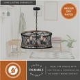 thumbnail image 5 of Bremerton 5 Light Black and Wood Cage Drum Chandelier, 5 of 11
