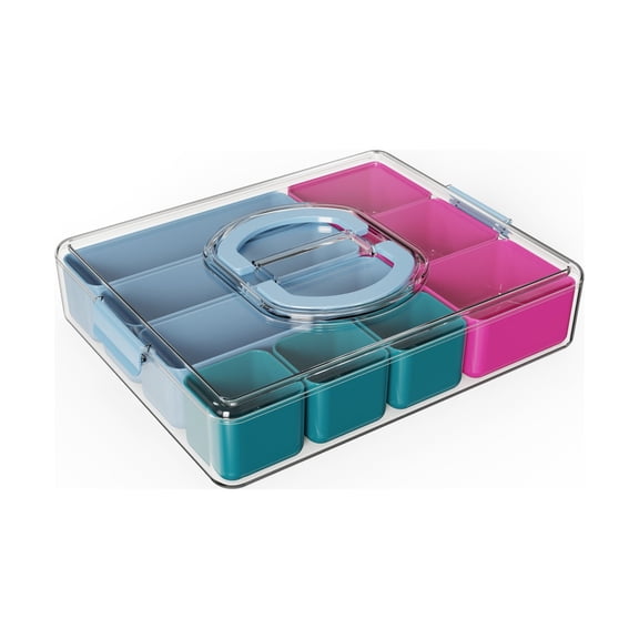 Pen+Gear Teacher Tackle Box with Multiple Compartments, Pink and Blue