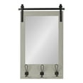 thumbnail image 2 of Kate and Laurel Cates Rustic Wall Mirror With Hooks, 18 x 28, Graywash, Farmhouse Wall Decor with Function, 2 of 8