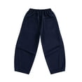 thumbnail image 4 of Spazoro Boys 100% Cotton Wide Leg Pants with Pockets, Elastic Waist Baggy Breathable Casual Trousers for Street Daily Wear Black Size 7-8, 4 of 8