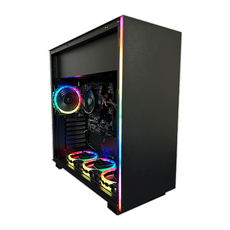 KLY Shadow V1 - Gaming Desktop PC, AMD Ryzen 5 5600G 6-Core 3.9 GHz, Vega 7 Radeon Graphics, 16 GB DDR4 RAM, 512 GB SSD, RGB, Windows 11 Home 64-bit