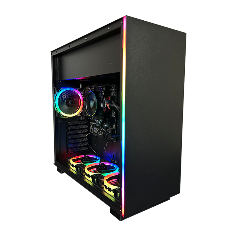 KLY Shadow V1 - Gaming Desktop PC, AMD Ryzen 5 5600G 6-Core 3.9 GHz, Vega 7 Radeon Graphics, 16 GB DDR4 RAM, 512 GB SSD, RGB, Windows 11 Home 64-bit