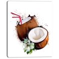 thumbnail image 2 of Coconuts with Straw Watercolor - Floral Canvas Art Print, 2 of 4