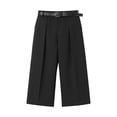 thumbnail image 4 of Tisuna Capri Dress Shorts For Men Solid Color High Waist Straight Leg Shorty Soft Casual Man Work Business Office Shorts Black Size L, 4 of 4