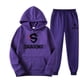 thumbnail image 3 of Conjunto de ropa deportiva para hombre y mujer, sudadera con capucha y pantalones con cordón, ropa deportiva de otoño, 2 piezas, 3 of 5