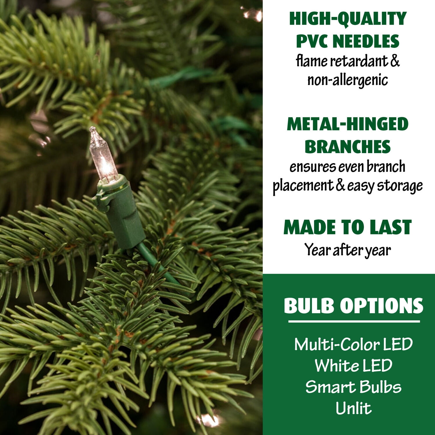 Fraser Hill Farm Set of Two 4-Ft. Noble Fir Artificial Trees with Metallic Urn Bases and Multi-Colored LED String Lights, FFNF056-6GRB/SET2
