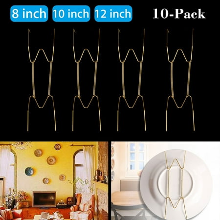Decoration Hanger (Plate Hanger Plate Dish Display Plate Hangers, Non-scratch hooks,For The Wall Decoration- (10 Pack) 8