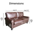 thumbnail image 3 of Serta Copenhagen 73" Rolled Arm Sofa with Removable Covers Chestnut Brown, 3 of 5