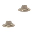 thumbnail image 2 of Qarigey Sombrero de vaquero de paja para hombres y mujeres, gorras de playa ajustables, parasol Natural, Protector de cabeza, sombreros de Type2 NO2, 2 of 6
