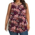 thumbnail image 2 of Fantaslook Plus Size Tank Tops for Women Tunic Sleeveless Shirts Dressy Casual Floral Blouses Loose Summer Tops, 2 of 6