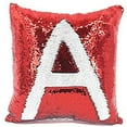 thumbnail image 1 of Housses de Coussin Vierges 16Inx16 Po Réversibles à Paillettes Magiques (Rouge & Blanc), 1 of 5