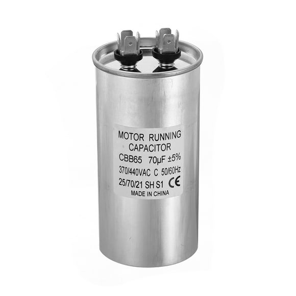 CBB65 Condensateur 70uf, Boîtier en Aluminium 70mfd AC 370/440V avec 2 Bornes pour Climatiseur