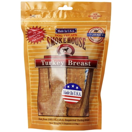 Smokehouse 100-Percent Natural Turkey Breast Dog Treats, Reseal