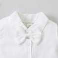 thumbnail image 4 of Gubotare Baby Boys Formal Suit Set Short Sleeve Romper Shorts Pants Bowtie Wedding Tuxedo Outfits Cake Smash Clothes 0 3 6 12 18 24 Months (White,0-3 Months), 4 of 9