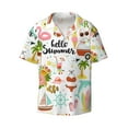 thumbnail image 4 of Uemuo Hello Summer Pattern Cotton Linen Short Sleeve Shirts,Casual Lightweight Button Down Shirts,Vacation Beach Summer Tops-3X-Large, 4 of 7