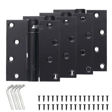 Lumikrypt 4 Pack Door Hinges, 4 x 4 inch Square Corner Door Hinges Self Auto Close Hinge Adjustable Door Closer Hinge for Residential Heavy Duty Door Hardware