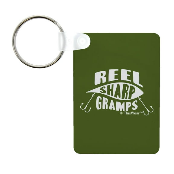 ThisWear Gramps Appreciation Gift Reel Sharp Gramps Fishing Lure Pun Aluminum Rectangle Keychain