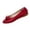 Red, variant on Womens Yellow Faux Faux Leather Pointed Toe Bow Flats Comfortable Slip On Low Wedge Heel Ballet Work Casual Shoes,Size 9.5
