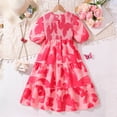 thumbnail image 4 of Bnwani Dresses for Girls Puff Sleeve Round Neck Girls Dresses Comfortable Dress Red Sizes 8-12, 4 of 9