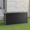 thumbnail image 5 of MAYEERTY 180 Gallon Outdoor Deck Box, Large Capacity Storage Box for Patio Furniture Cushions, Pillow with Wheels, Black, 5 of 7