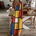 thumbnail image 4 of Mondrian Inspired Sleeveless Dress Loose Women's Dress Dresses Luxury Evening Dresses, 4 of 9