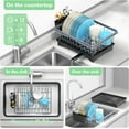 thumbnail image 3 of Space-Saving Dish Drying Rack Over The Sink with Cutlery Holder, Expandable Design for 14''-19'' Kitchen Sink Grey, 3 of 6
