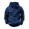 thumbnail image 2 of Mercatoo Boys Fleece Cargo Hoodies Cropped Zipper Multi Pockets Plain Hoodie Sweatshirts Teen Kids Thick Warm Pullover Tops, 2 of 6