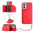 thumbnail image 1 of For Motorola Edge 50 Fusion 5G Case Card Holder Kickstand Skin-Touch Phone Cover with Wrist Strap -, 1 of 5