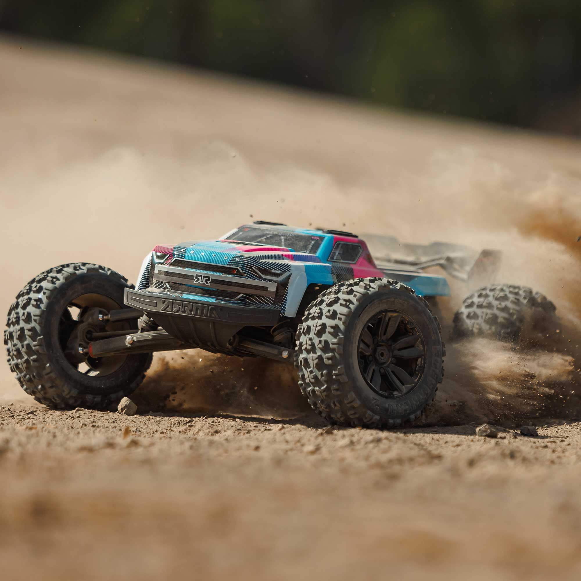 ARRMA RC Truck 1/8 KRATON 4X4 6S BLX BRUSHLESS V6 SPEED TRUCK RTR Battery and Charger Not Included Blue/Pink ARA8608V6T2