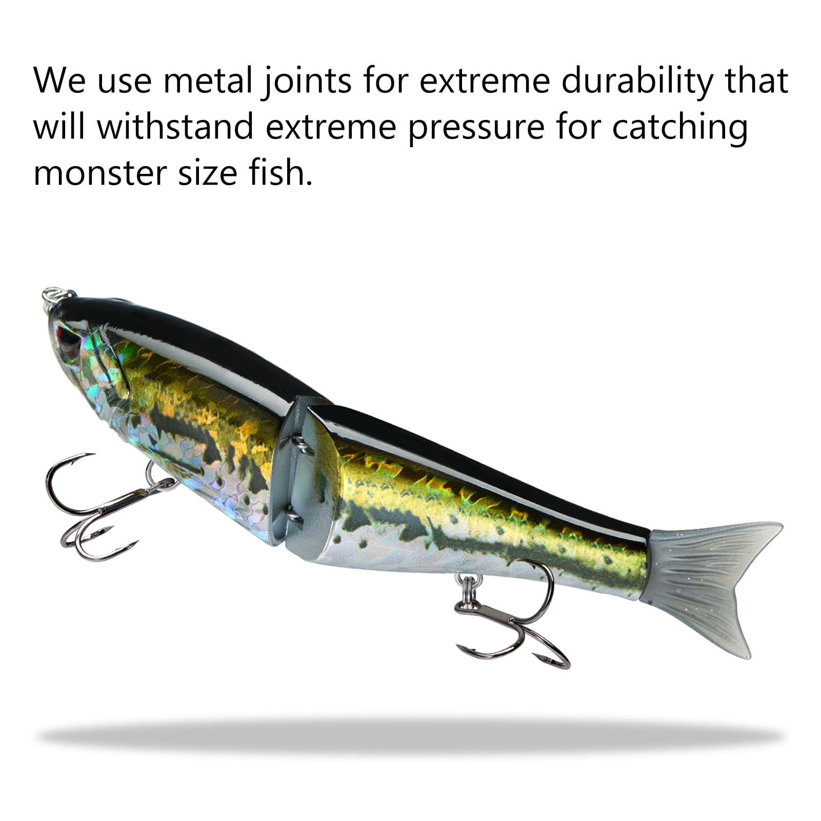 Bassdash SwimShad Glide Baits Jointed Swimbait Bass Pike Salmon Trout Muskie Fishing Lure 4.5in /18.5g
