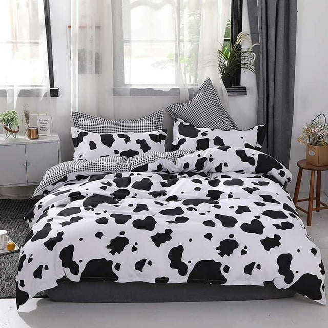 Ensemble de Literie Imprimé Vache de Ferme pour Garçon, Literie, Housse de Couette, Drap Plat, Ensemble de Literie
