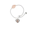 thumbnail image 2 of Delight Jewelry Silvertone Ballet Shoe in Heart - Rose Goldtone Leaf Delicate Bracelet, 6.25+1.75", 2 of 4