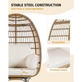 thumbnail image 3 of Goldensoil 360° Patio Rotating Rattan Egg Basket Lounge Chair with Steel Frame and 4 Cushions,Beige, 3 of 6