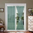 thumbnail image 2 of Goory Sheer French Door Patio Curtains Single Panel Vintage Semi Voile Drapes Kitchen Window Doors Curtain Rod Pocket Green 25*72inch, 2 of 8