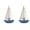 Dark Bluex2pcs, variant on ABPETE Blue Wooden Sailing Model Favors Boat Center Models Star Nursery Ornament Vintage House Style Tabletop Miniature with Sailboat Decoration Beach Mediterranean Ocean Figurine