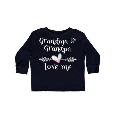 

Inktastic Grandma and Grandpa Love Me- Heart Grandchild Gift Toddler Boy or Toddler Girl Long Sleeve T-Shirt