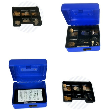 Acahhotxx Safe Boxes, Cash Box with Money Tray Combination Lock Metal Money Box with Cash Tray Portable for Home Office - Black - S