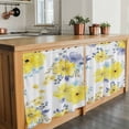 thumbnail image 6 of Yellow Watercolor Floral Tier Curtains 24 Inch Length, Spring Flower Abstract Art Cafe Short Curtains for Bathroom Over Sink, Small Kitchen Curtain Light Filtering Tiered Drapes 2 Panels 27.5"Wx24"L, 6 of 8