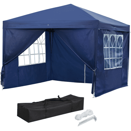 Topeakmart 10x10 Ft Pop Up Party Tent Waterproof Canopy Wedding Pavilion Gazebo with 4 Removable Sidewalls Panels and Carry Bag