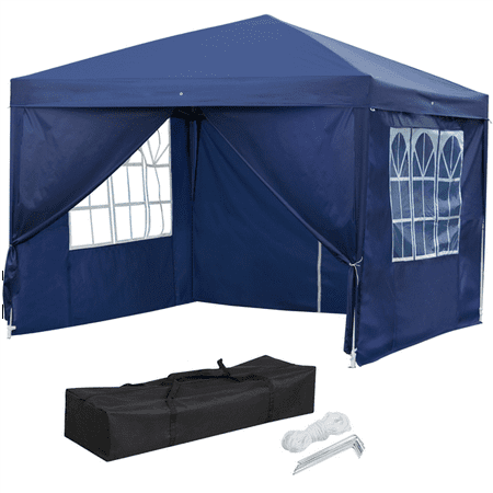 Topeakmart 10x10 Ft Pop Up Party Tent Waterproof Canopy Wedding Pavilion Gazebo with 4 Removable Sidewalls Panels and Carry (Best Pop Up Gazebo With Side Panels)