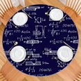 thumbnail image 2 of Math Equations Engineering Diagrams Navy Pattern Round Fitted Tablecloth with Elastic Edge,Dining Table Cover Waterproof,Outdoor Round Tablecloth for Camping,Dining,Indoor and Outdoor, 2 of 7