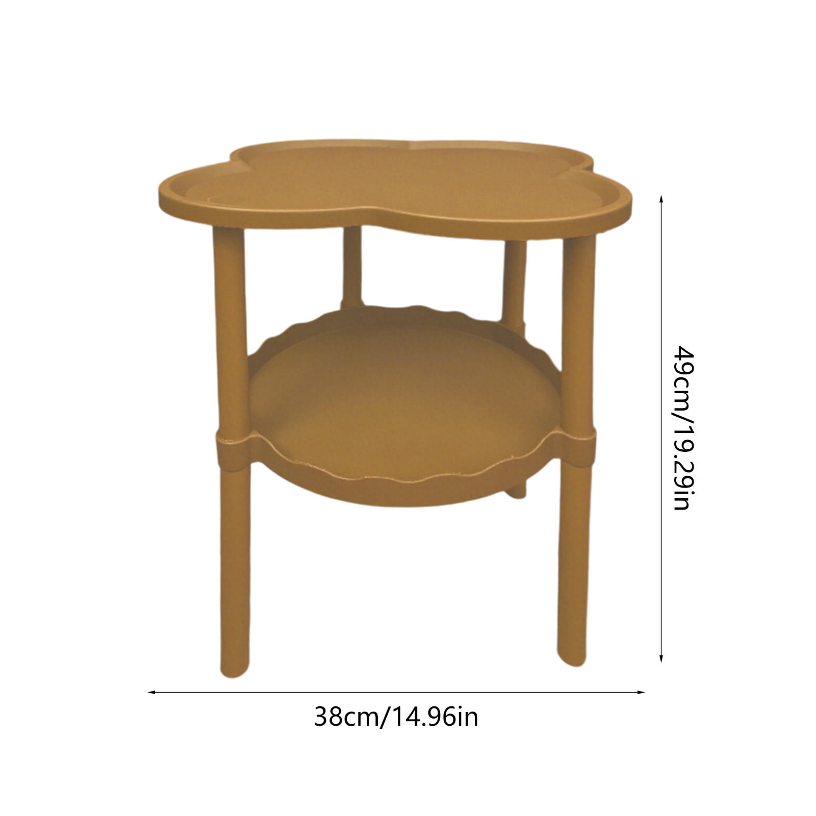 Movable Four Leaf Clover Shape Storage Side Table, Wheeled Sofa End Table Living Room Snack Table with Cloud Shelf, Flexible Storage Solution for Compact Spaces and Modern Home Living