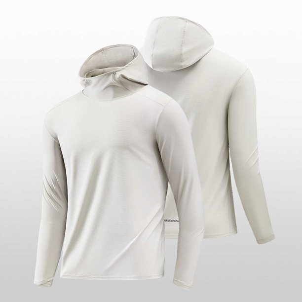 pstuiky camisa de manga larga para hombre, Blusa deportiva informal de manga larga con capucha y cuello de color liso para hombre top de hombre s