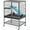 Black, variant on WSWJY 34 Inch Multi-Level Small Animal Cage for Adult Rats, Chinchillas - Metal Rolling Cage with Removable Ramp & Platform, Black