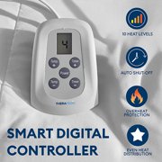 Therapedic Home Solutions Heated Mattress Pad – Plug-In Bed Warmer with Dual Controllers, 10 Heat Settings, Adjustable Timer, Machine Washable, ETL Certified Auto Shut-Off (Full Size)