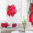thumbnail image 1 of Aquarelle Rose Rouge Illustration - Toile Florale Impression Art, 1 of 4