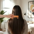 thumbnail image 4 of Unique Bargains 1 Pc Square Retro Checkerboard Hair Comb Orange White Acetate Sheet, 4 of 5
