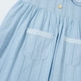 thumbnail image 4 of 2-Pack Toddler Girls School Dresses, Sleeveless Peter Pan Collar Uniform Dresses for Back to School, Green&Light Blue , 2T–7T, 4 of 6